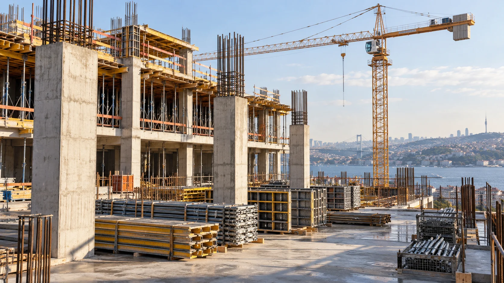 Betonarme yapı ve düzenli şantiye alanını gösteren temsili görsel